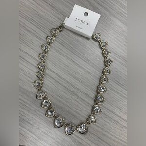 J. Crew Necklace with Clear Heart Charms